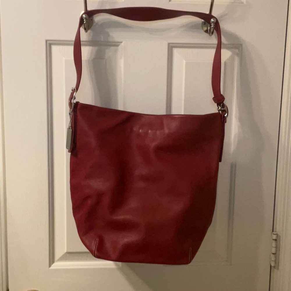 Coach Red Leather Shoulder Bag
